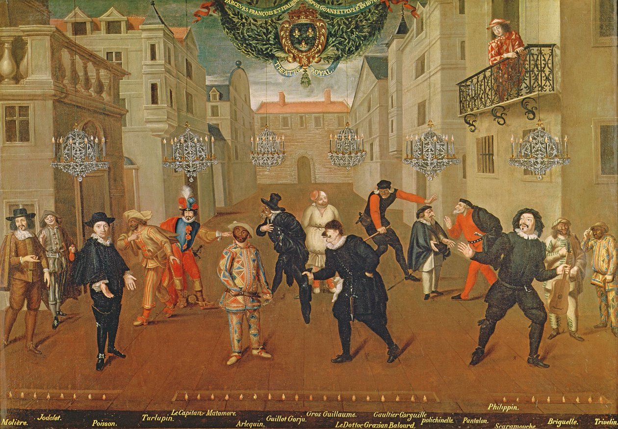 كوميديون إيطاليون وفرنسيون يلعبون في Farces ، 1670 بواسطة Verio
