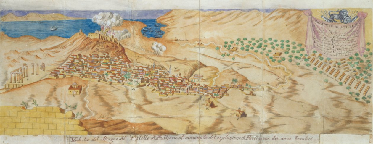 قصف البارثينون في 26 سبتمبر 1687 بواسطة فيرنادا جياكومو ميلهو