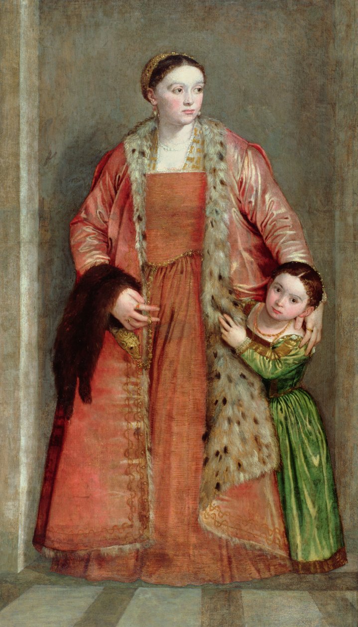 صورة الكونتيسة ليفيا دا بورتو ثين وابنتها بورتيا ، c.1551 بواسطة باولو فيرونيز