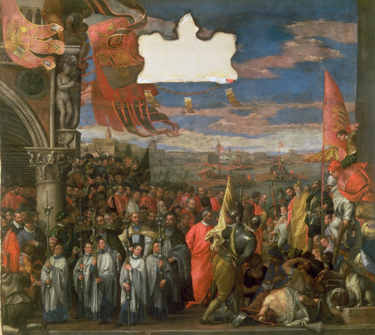 The Doge Andrea Contarini عائد منتصر من Chioggia بواسطة باولو فيرونيز