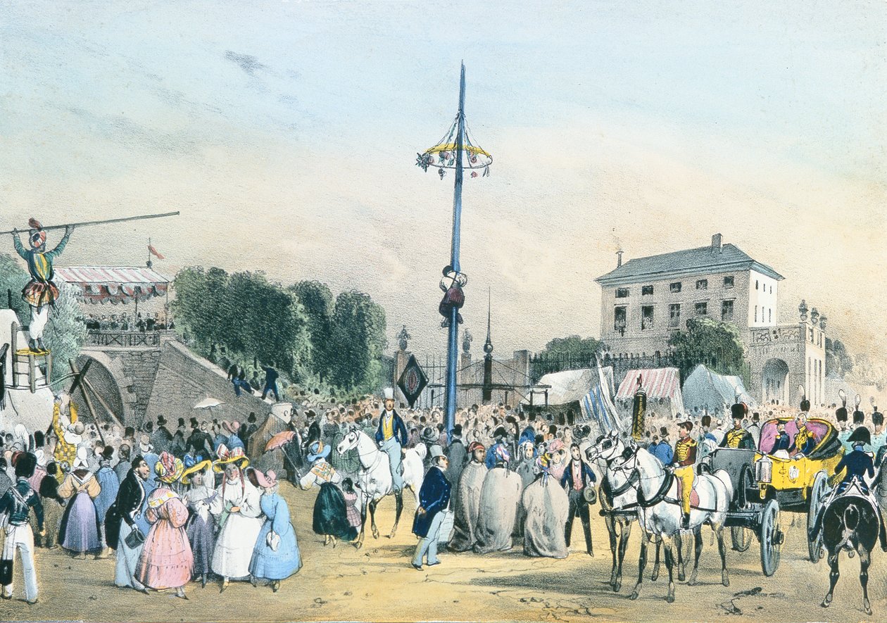 `` الفتائل المحلية حول باريس: القطب الدهني في Meudon Belle Vue ، باريس ، 1830 بواسطة فيكتور آدم