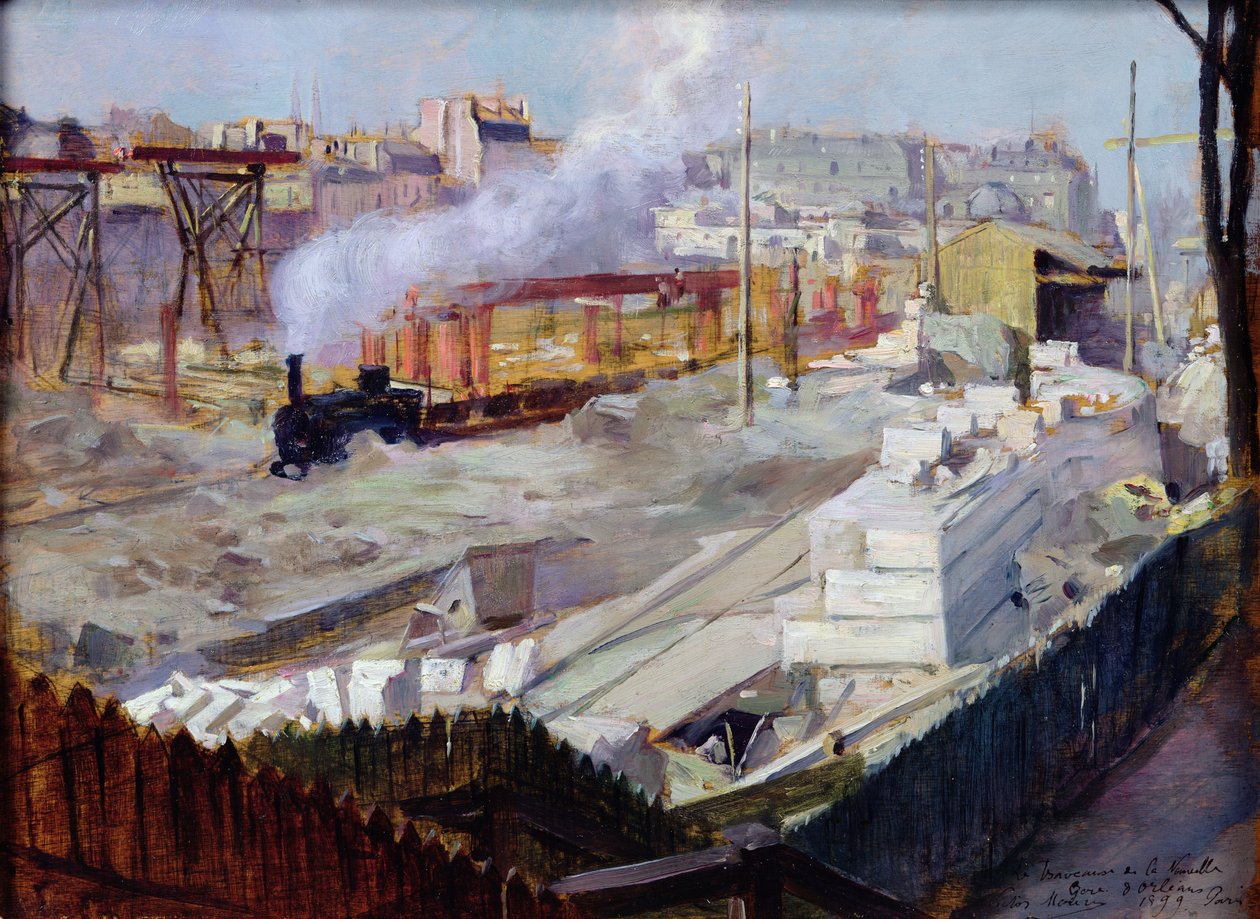 بناء محطة أورليانز الجديدة ، Quai d&39;Orsay ، 1899 بواسطة فيكتور ماريك