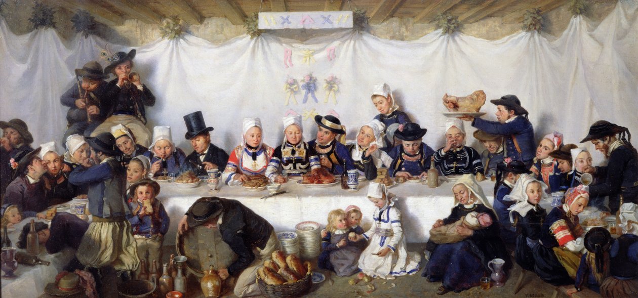 عيد الزفاف لـ Corentin Le Guerveur و Anne-Marie Kerinvel ، 1880 بواسطة فيكتور ماري روسين
