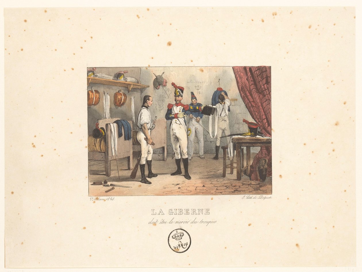 ضابط يضع patroontas يجب أن تكون الحقيبة مرآة للجنود (العنوان على الكائن) مشاهد عسكرية (عنوان المسلسل) مشاهد عسكرية (عنوان المسلسل) بواسطة فيكتور آدم