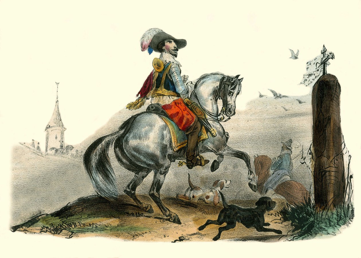 Viscount of Sommiere ، رجل لانغدوك وسيد البلد. في "" الألبوم غروتسك ، اختيارات من الأنواع المتميزة "، الرسوم التوضيحية لفيكتور آدم ، باريس ، حوالي عام 1850. بواسطة فيكتور آدم