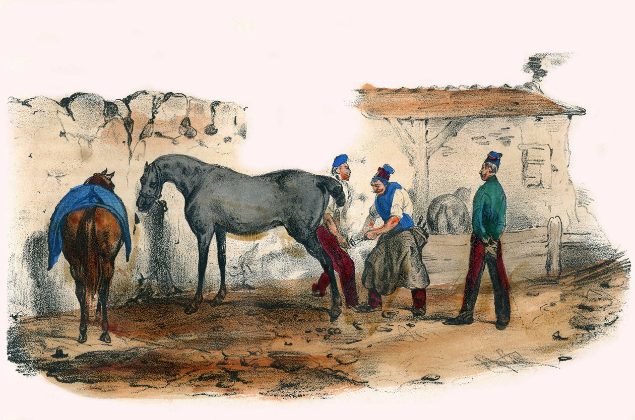 المغري. في "" الألبوم غروتسك ، اختيارات من الأنواع المتميزة "، الرسوم التوضيحية لفيكتور آدم ، باريس ، حوالي عام 1850. بواسطة فيكتور آدم