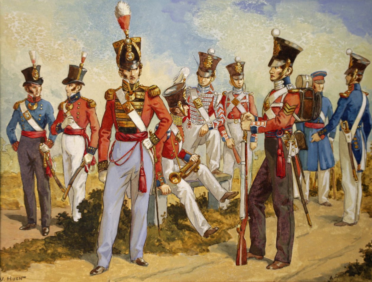 الزي الملكي المارينز 1815-1850 ، ج .1924 (مرحاض على ورق) بواسطة فيكتور هوين