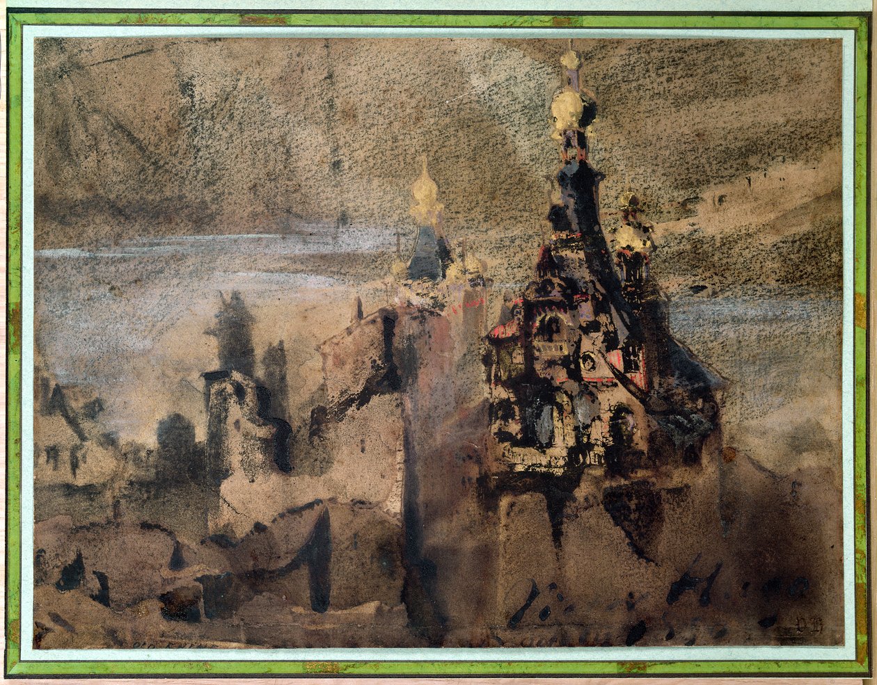 ذاكرة أسبانيا ، 1850 (غسل الحبر والغواش على الورق) بواسطة فيكتور هوغو