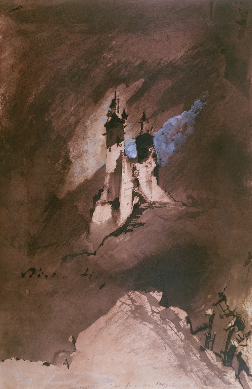 ذكرى قلعة في الفوج ، 1857 (قلم وحبر ، غسيل وغواش على ورق) بواسطة فيكتور هوغو