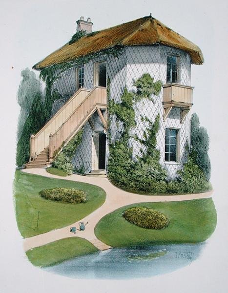 كوخ بستاني ، من "Habitations Champetres" ، تم نشره عام 1885 (كروموليثو) بواسطة فيكتور جان بابتيست بيتي