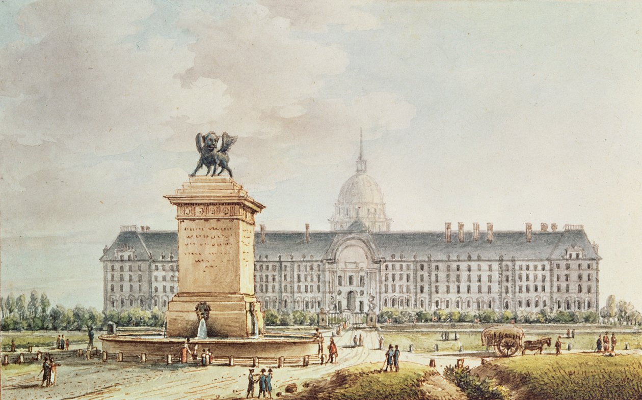 منظر لفندق des Invalides (حبر وألوان مائية على ورق) بواسطة فيكتور جان نيكول