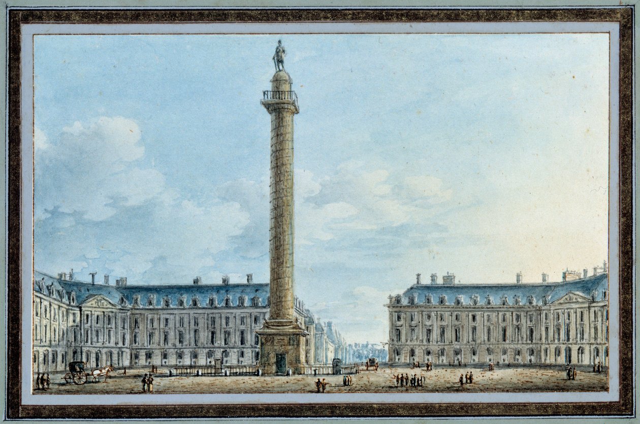 منظر لعمود بيلي يقع Place Vendome في Paris Watercolor بقلم Victor Jean Nicolle (1754-1828) حوالي 1810 Sun. 0،67x0،12 م مالميزون ، متحف القصر بواسطة فيكتور جان نيكول