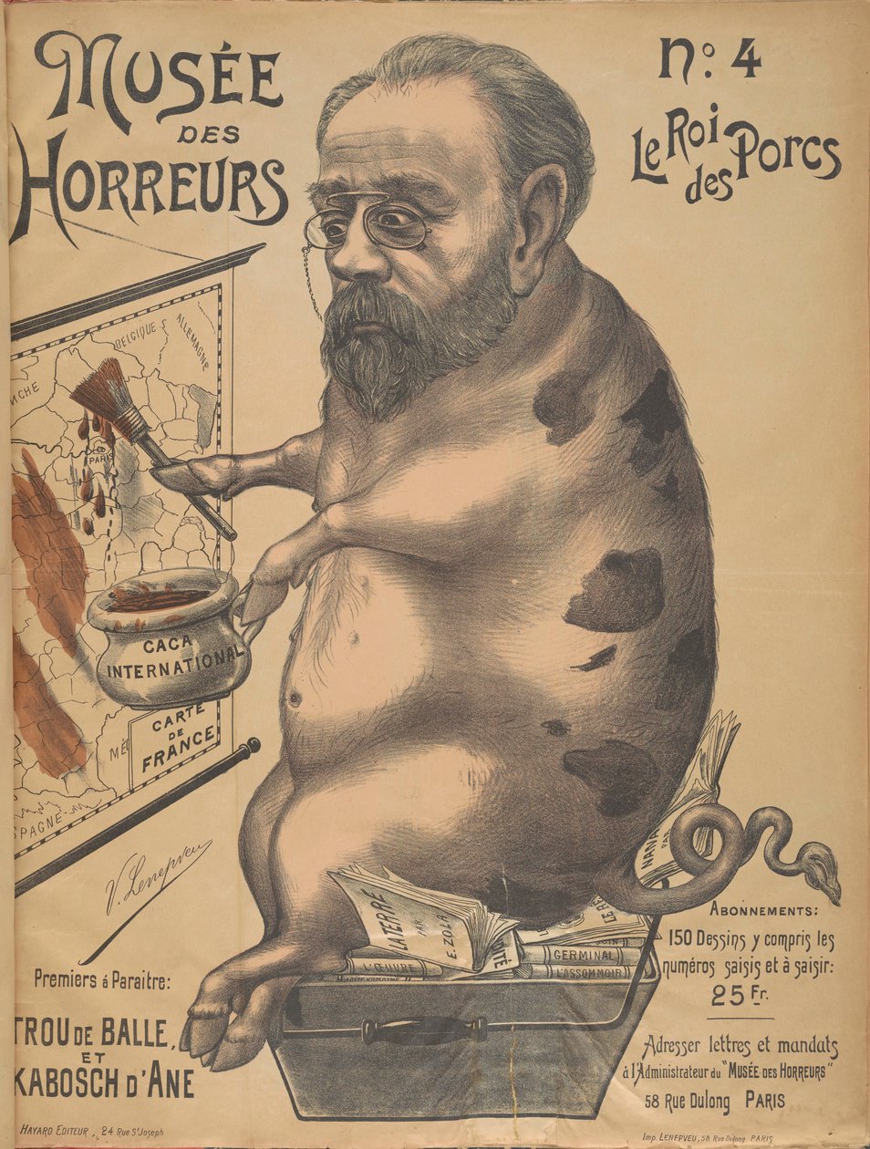متحف الرعب معرض الرعب: إميل زولا ، 1899. بواسطة فيكتور Lenepveu