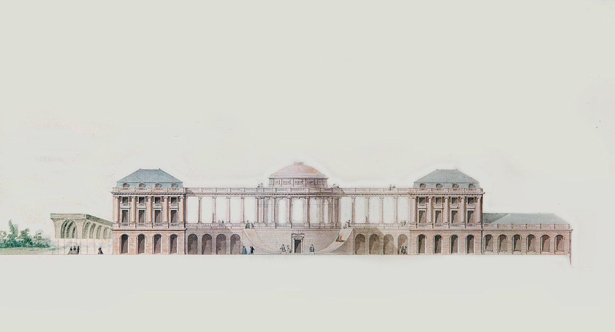 التصميم الأول لقصر البويلح ، سانت أندريه دي كوبزاك ، آكيتاين ، c.1787 (قلم ، حبر و مرحاض) بواسطة فيكتور لويس