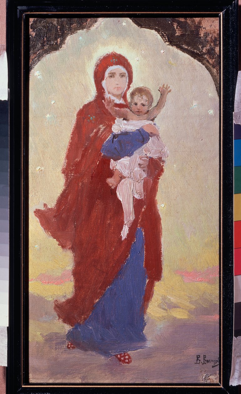 العذراء والطفل (العذراء والطفل) - لوحة لفيكتور ميخائيلوفيتش فاسنيتسوف (1848-1926) ، زيت على قماش بواسطة فيكتور ميخائيلوفيتش فاسنيتسوف