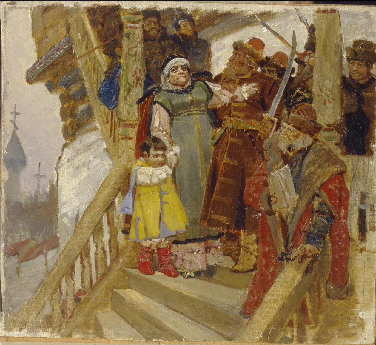 اعتقال مارثا بوريتسكايا (أو مارفا بوسانيدسا أو مارثا العمدة) في نوفغورود (روسيا) عام 1478 - اعتقال مارفا بوريتسكايا في نوفغورود عام 1478 - رسم فيكتور ميخائيلوفيتش فاسنيتسوف (1848-1926) ، زيت على خشب بواسطة فيكتور ميخائيلوفيتش فاسنيتسوف