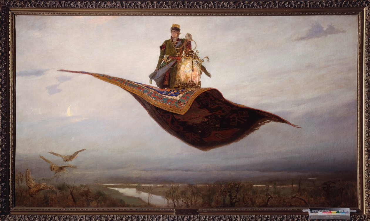 ركوب بساط طائر - لوحة لفيكتور ميخائيلوفيتش فاسنيتسوف (1848-1926) ، زيت على قماش بواسطة فيكتور ميخائيلوفيتش فاسنيتسوف