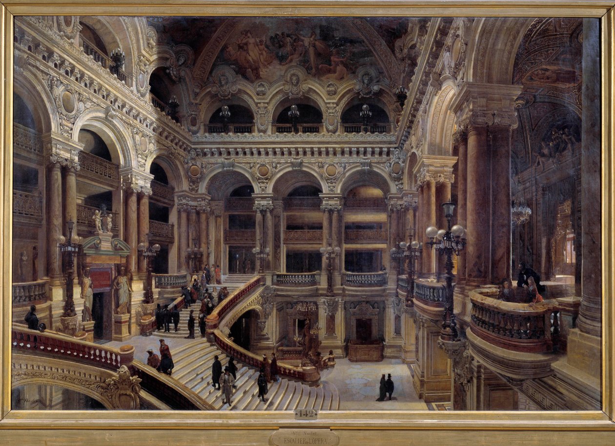 افتتاح أوبرا باريس عام 1880 رسم فيكتور نافليت (1819-1886) 1880 خافت. 1،31 x 1،96 م باريس ، متحف أورسيه - افتتاح أوبرا باريس بواسطة فيكتور نافليت