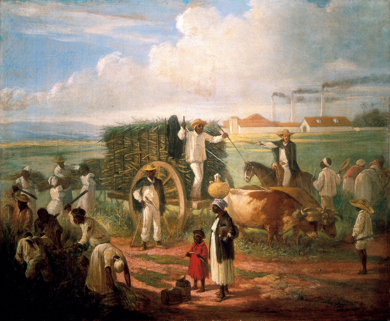 حصاد القصب. لوحة لفيكتور باتريسيو دي لاندالوز (1829-1889) بواسطة فيكتور باتريسيو دي لاندلوز