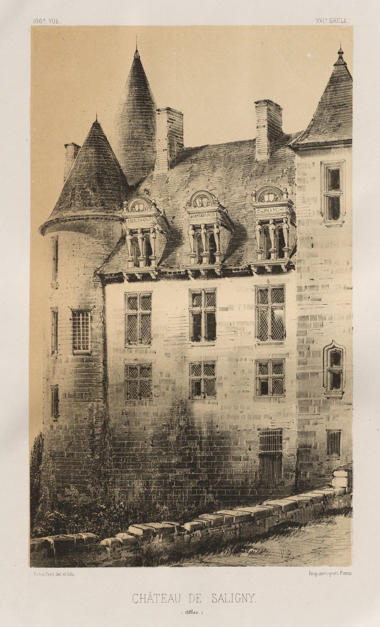... Pl.100، Château de Saligny Alliers، 1860. بواسطة فيكتور بيتي