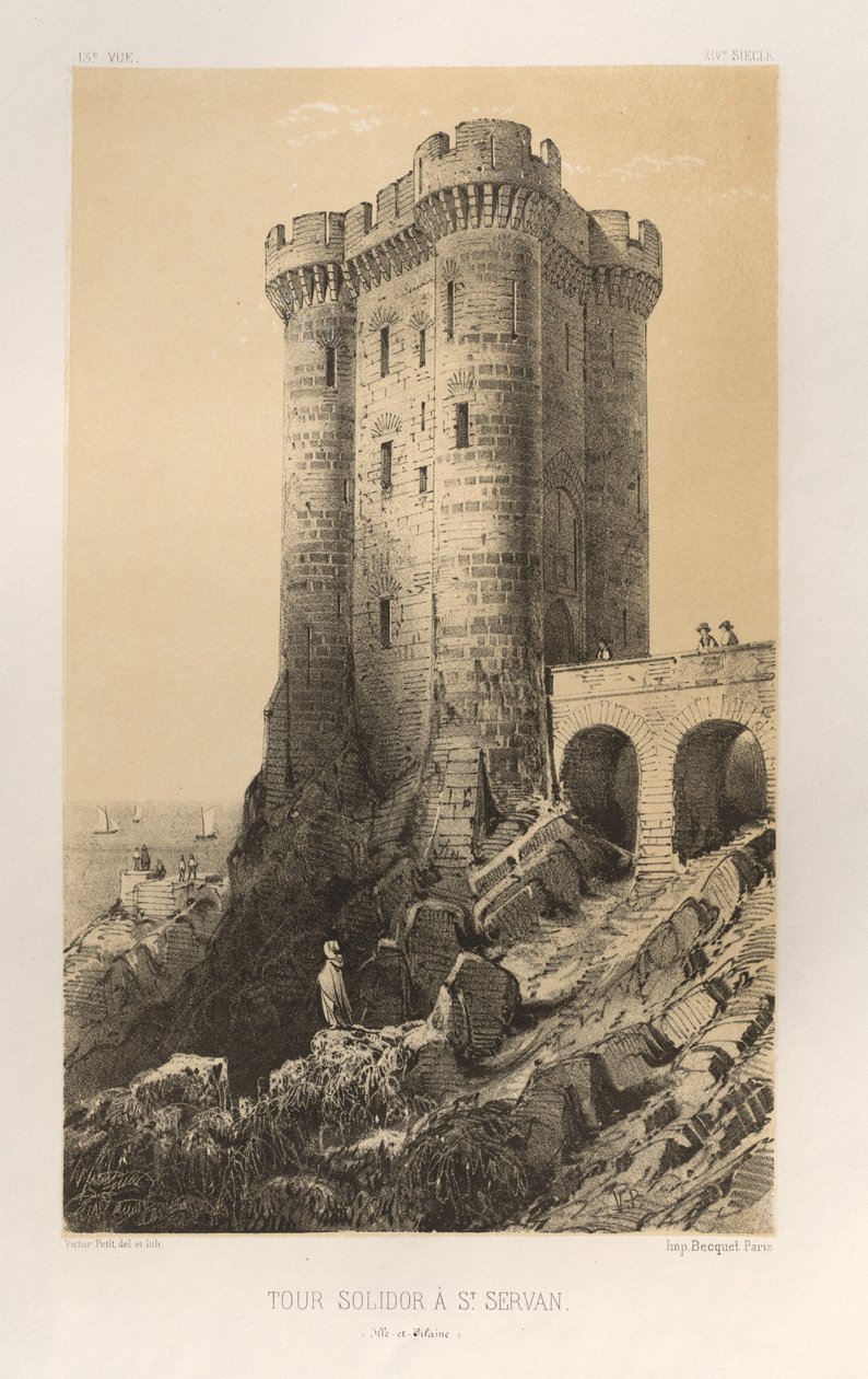... Pl. 13 ، Tour Solidor a St. Servan Ille-et-Vilaine ، 1860. بواسطة فيكتور بيتي