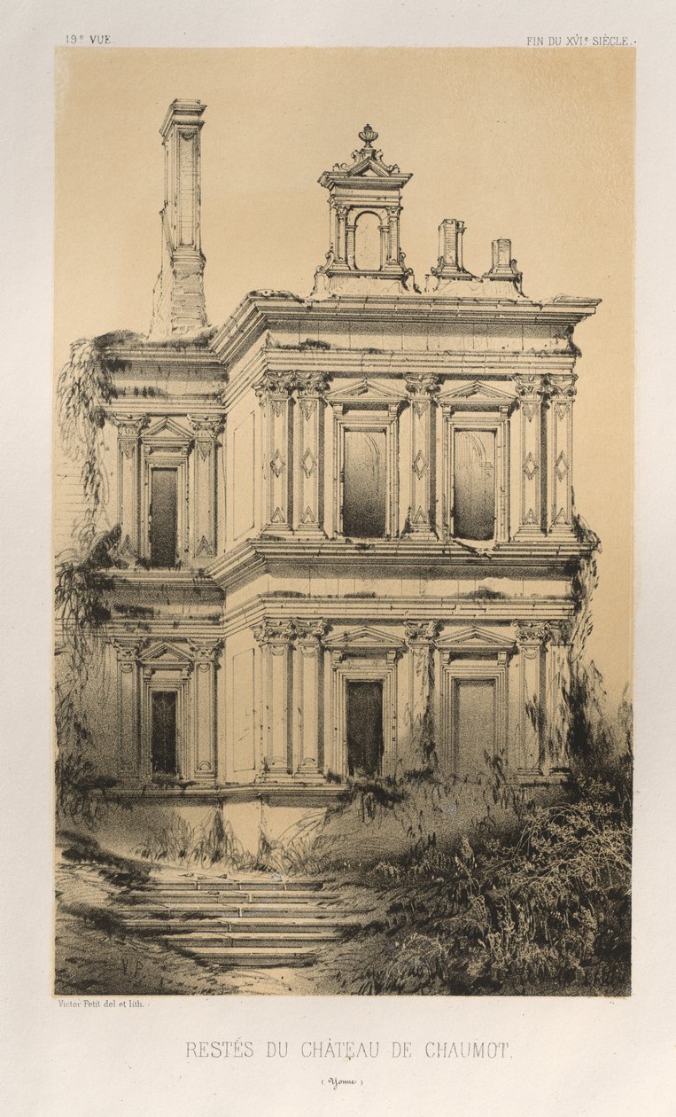 ... رر. 19 ، Restes Du Chateau De Chaumot Yonne ، 1860. بواسطة فيكتور بيتي