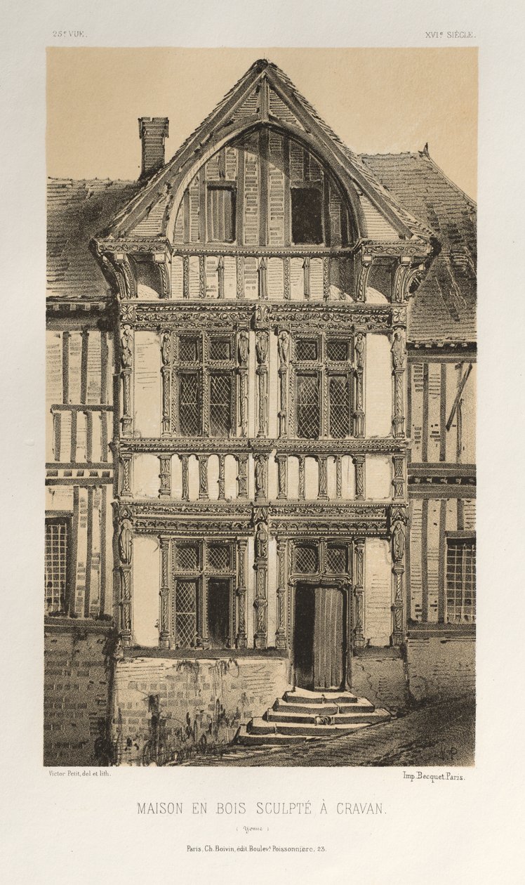 ... رر. 25 ، Maison En Bois Sculpte A Cravan Yonne ، تم نشره عام 1860. بواسطة فيكتور بيتي