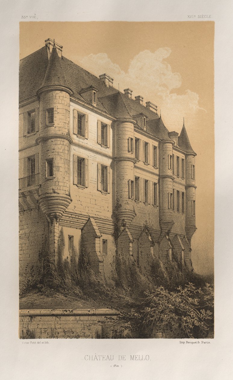 ... رر. 35 ، Château De Mello Oise ، 1860. بواسطة فيكتور بيتي