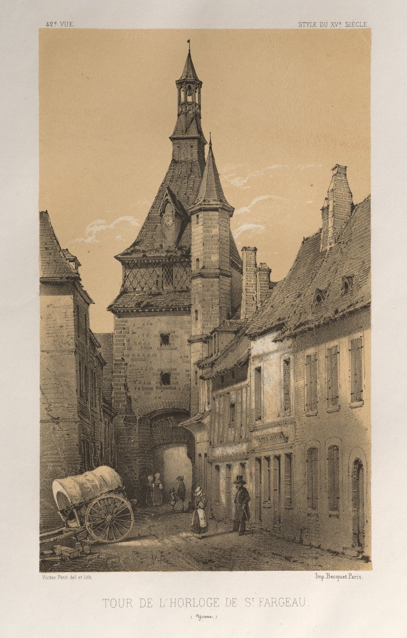 ... رر. 42 ، Tour De LHorloge De St. Fargeau Yonne ، 1860. بواسطة فيكتور بيتي