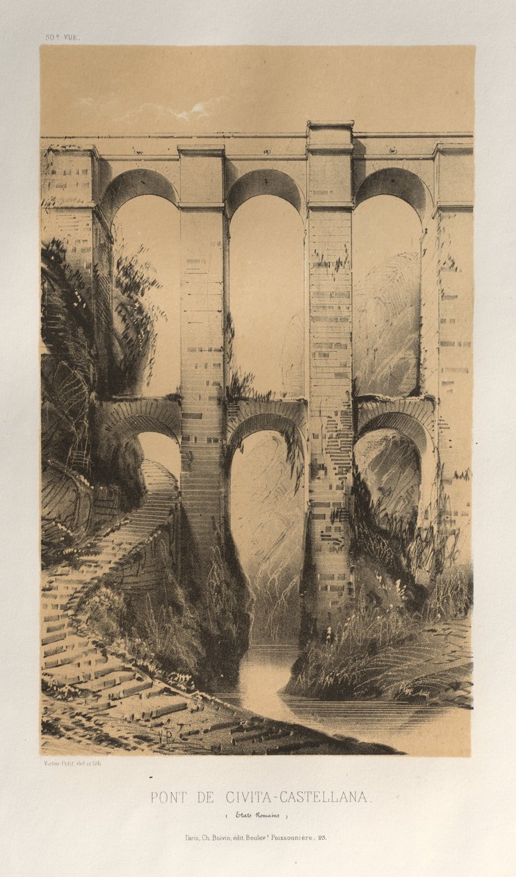 ... رر. 50 ، الولايات الرومانية Pont De Civita-Castellana ، 1860. بواسطة فيكتور بيتي