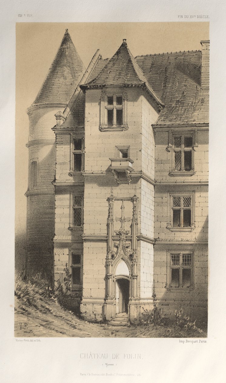 ... رر. 62 ، Château De Folin Yonne ، 1860. بواسطة فيكتور بيتي