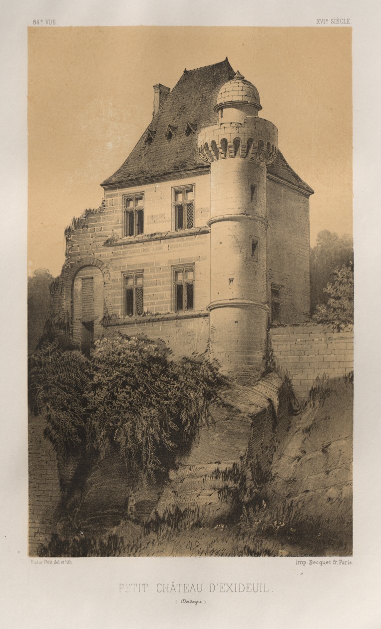 ... رر. 84 ، Petit Château dExideuil Dordogne ، 1860. بواسطة فيكتور بيتي