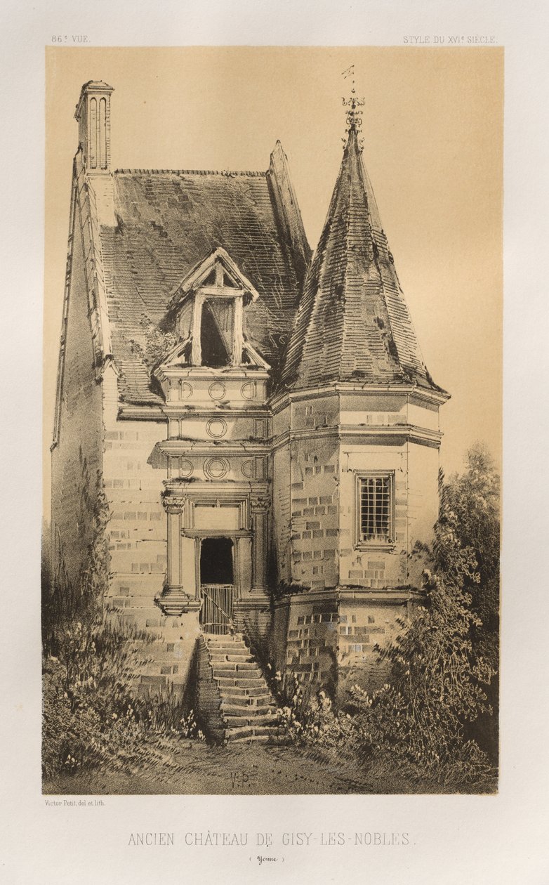... رر. 86 ، قلعة Gisy-Les-Nobles Yonne السابقة ، 1860. بواسطة فيكتور بيتي