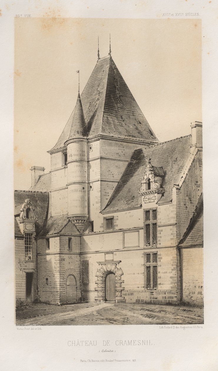 ... رر. 93 ، Château de Cramesnil Calvados ، 1860. بواسطة فيكتور بيتي