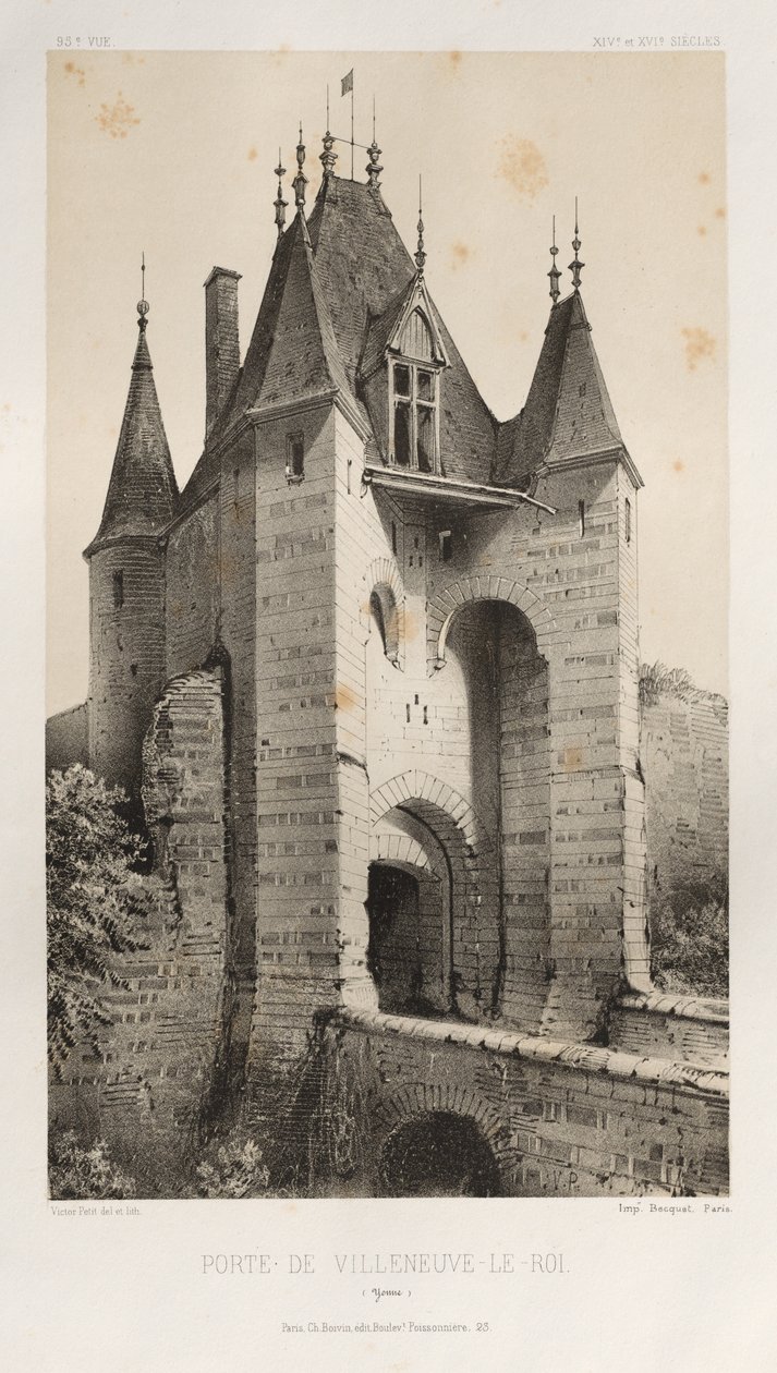 ... رر. 95 ، Porte de Villeneuve-Le-Roi Yonne ، 1860. بواسطة فيكتور بيتي