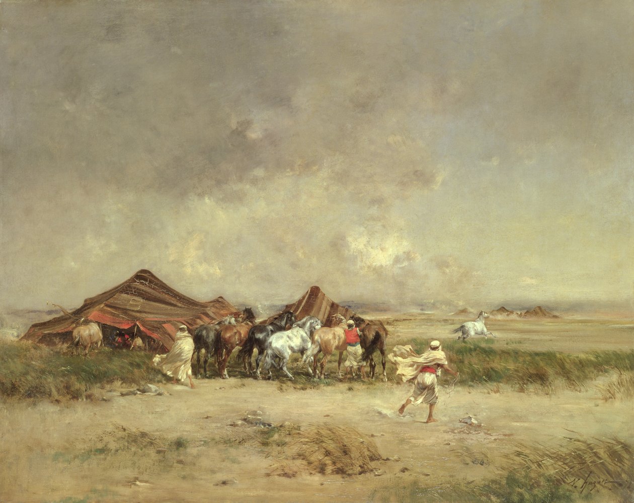 المخيم العربي ، 1872 بواسطة فيكتور بيير هوجيت
