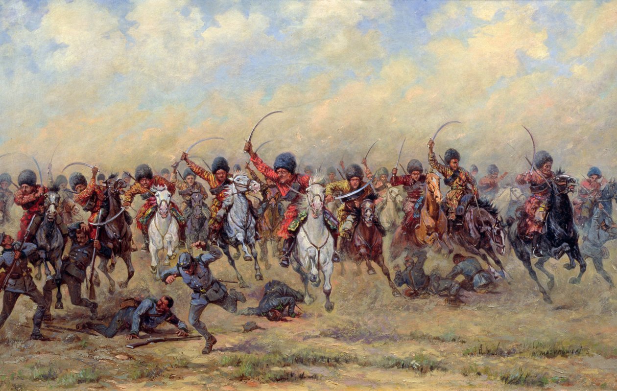 هجوم "قسم الوحشية" على المشاة النمساوي ، 1916-17 بواسطة فيكتور فيكيتيفيتش ماسوروفسكي