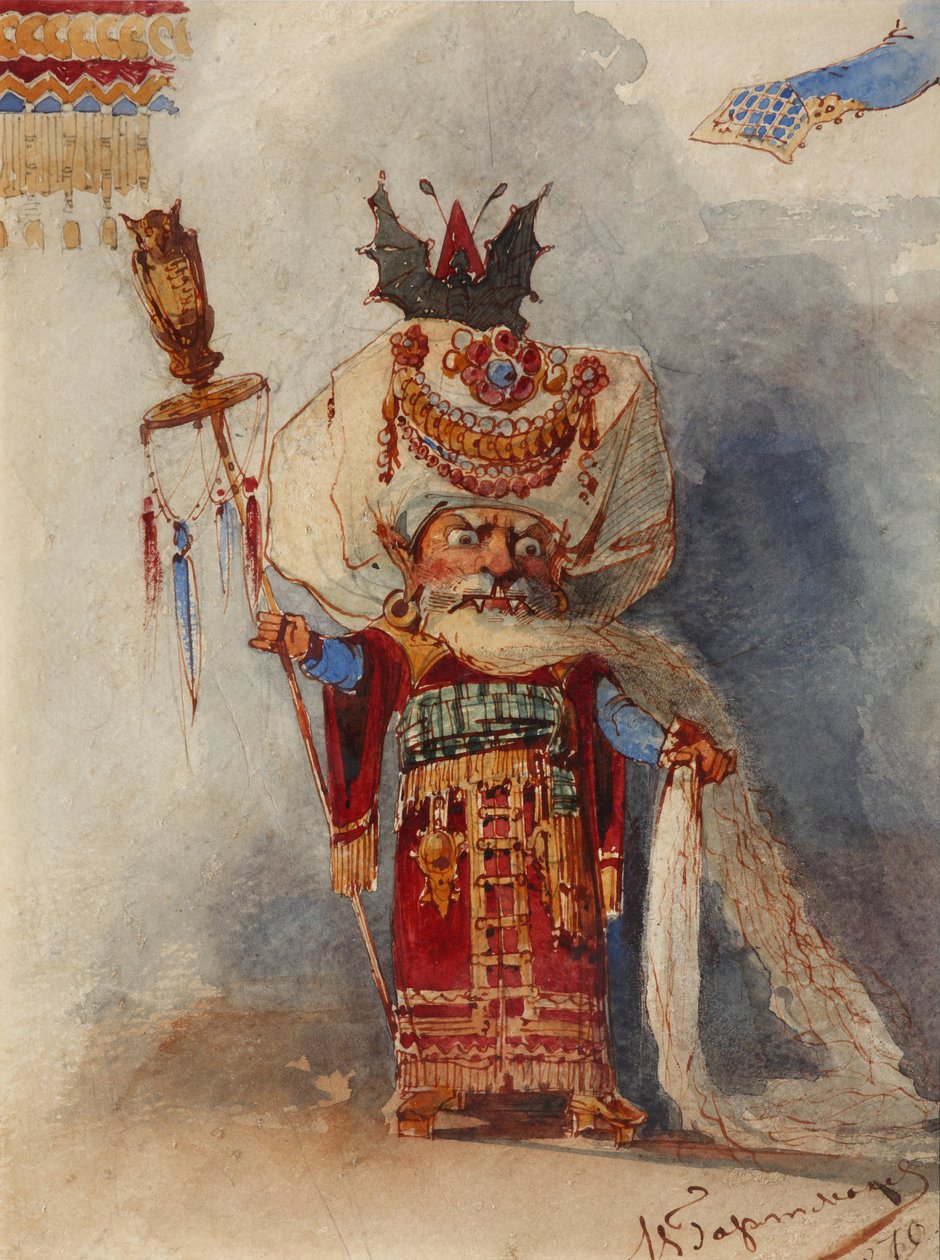 تشيرنومور. تصميم الأزياء للأوبرا رسلان وليودميلا من قبل M. Glinka بواسطة فيكتور الكسندروفيتش هارتمان
