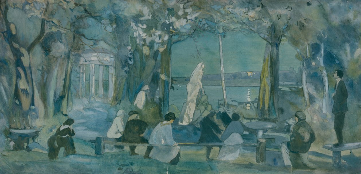 تصميم المسرح لمسرحية The Seagull بواسطة A. Chekhov ، 1898 بواسطة فيكتور أندرييفيتش سيموف