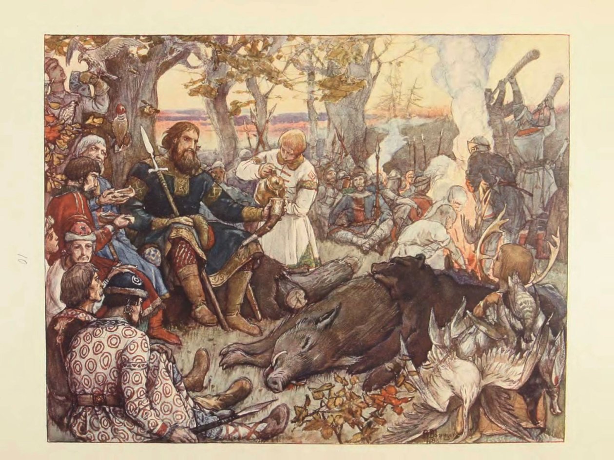 بقية الأمير الكبير فلاديمير الثاني مونوماخ في مطاردة. The Imperial Hunt in Russia بقلم ن. كوتيبوف ، بواسطة فيكتور ميخائيلوفيتش فاسنيتسوف