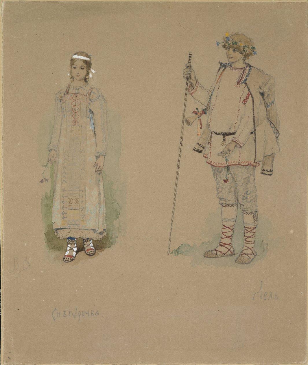 سنو مايدن ليل. تصميم أزياء للأوبرا Snow Maiden من تأليف N.Rimsky-Korsakov ، 1885 بواسطة فيكتور ميخائيلوفيتش فاسنيتسوف