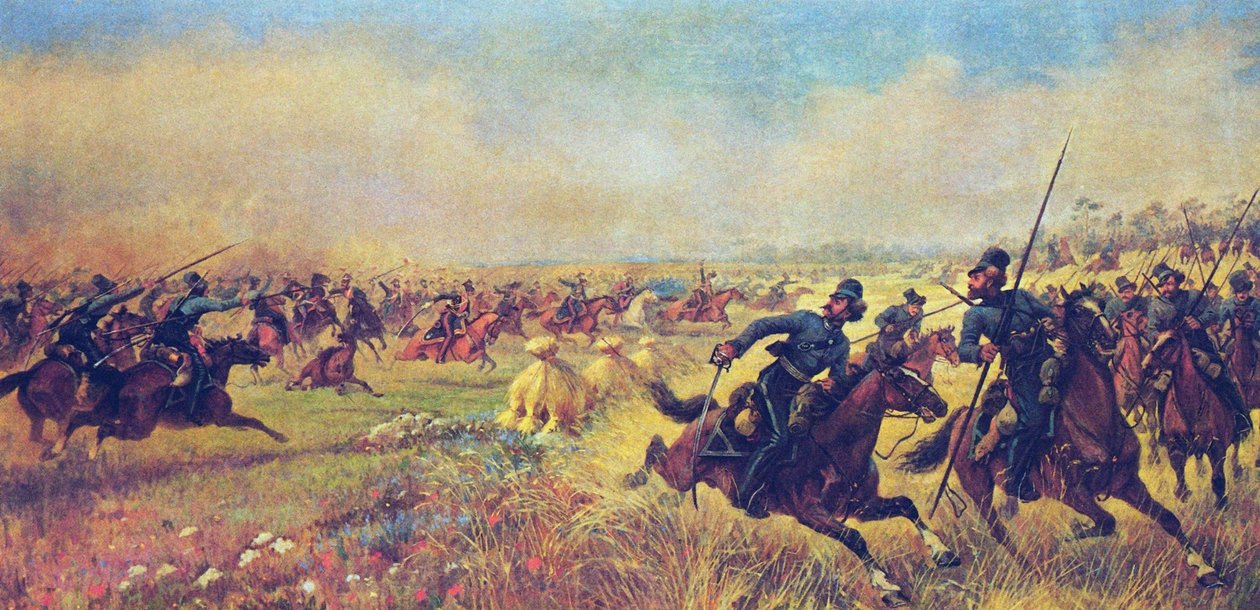 معركة مير في 9 يوليو 1812 ، 1912 بواسطة فيكتور فيكيتيفيتش ماسوروفسكي