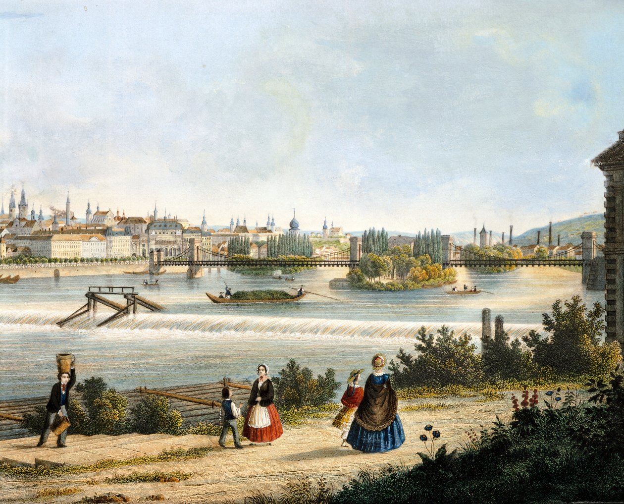 Prague on the Moldava River (Vltava), by Vincent Morstadt, Czech Republic بواسطة فينسنس مورستادت