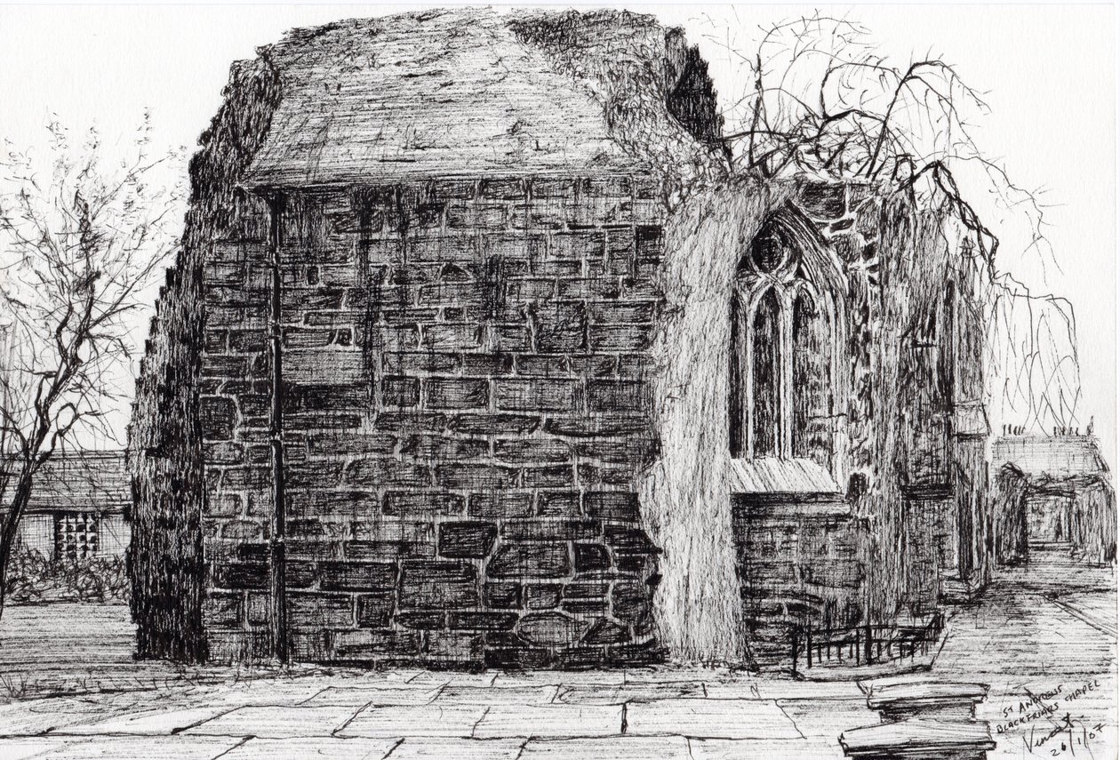 Blackfriers Chapel St Andrews ، 2007 ، (حبر على ورق) بواسطة فنسنت الكسندر بوث