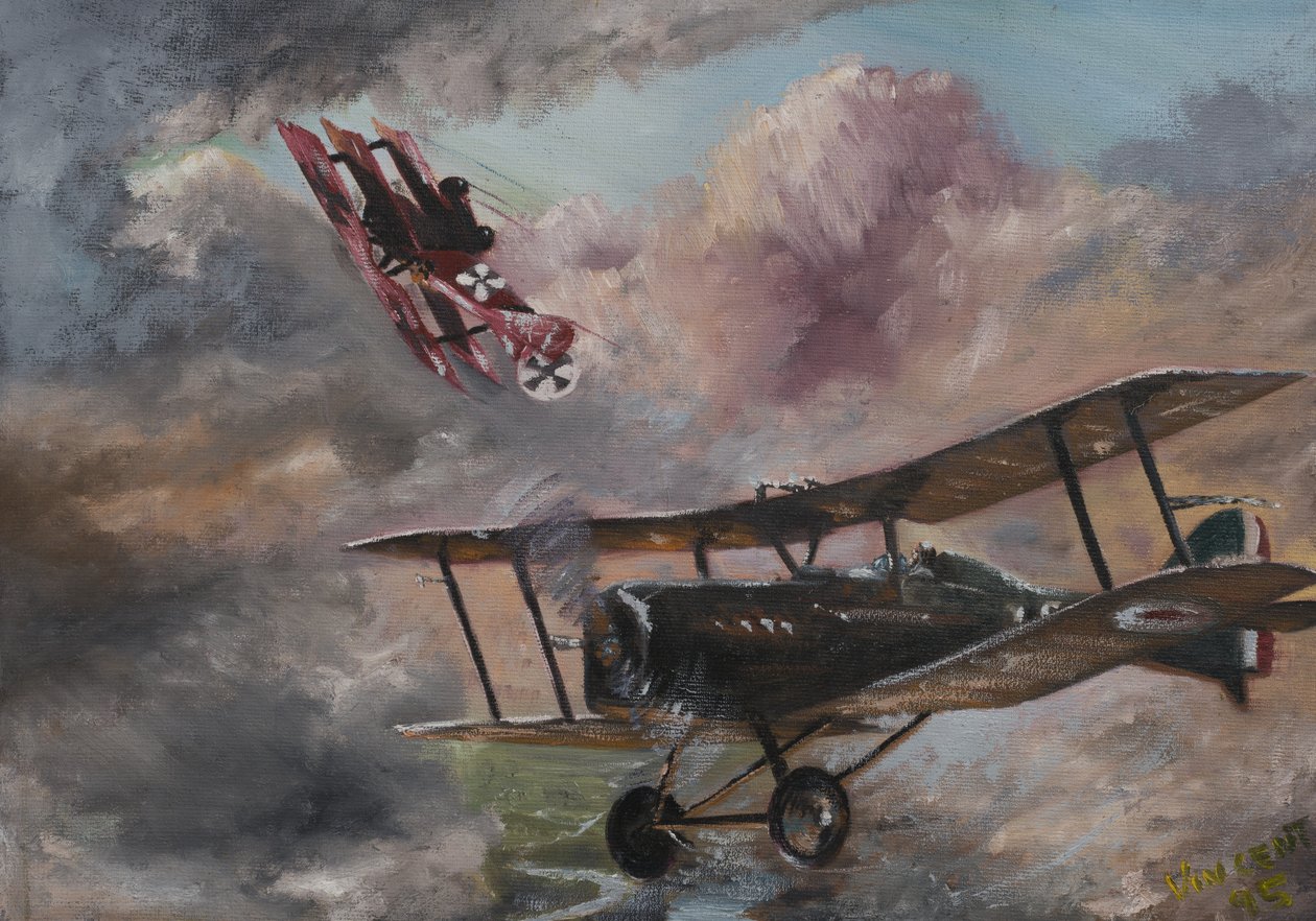 Dogfight 1917 ، 1995 ، (أكريليك على لوح قماش) بواسطة فنسنت الكسندر بوث