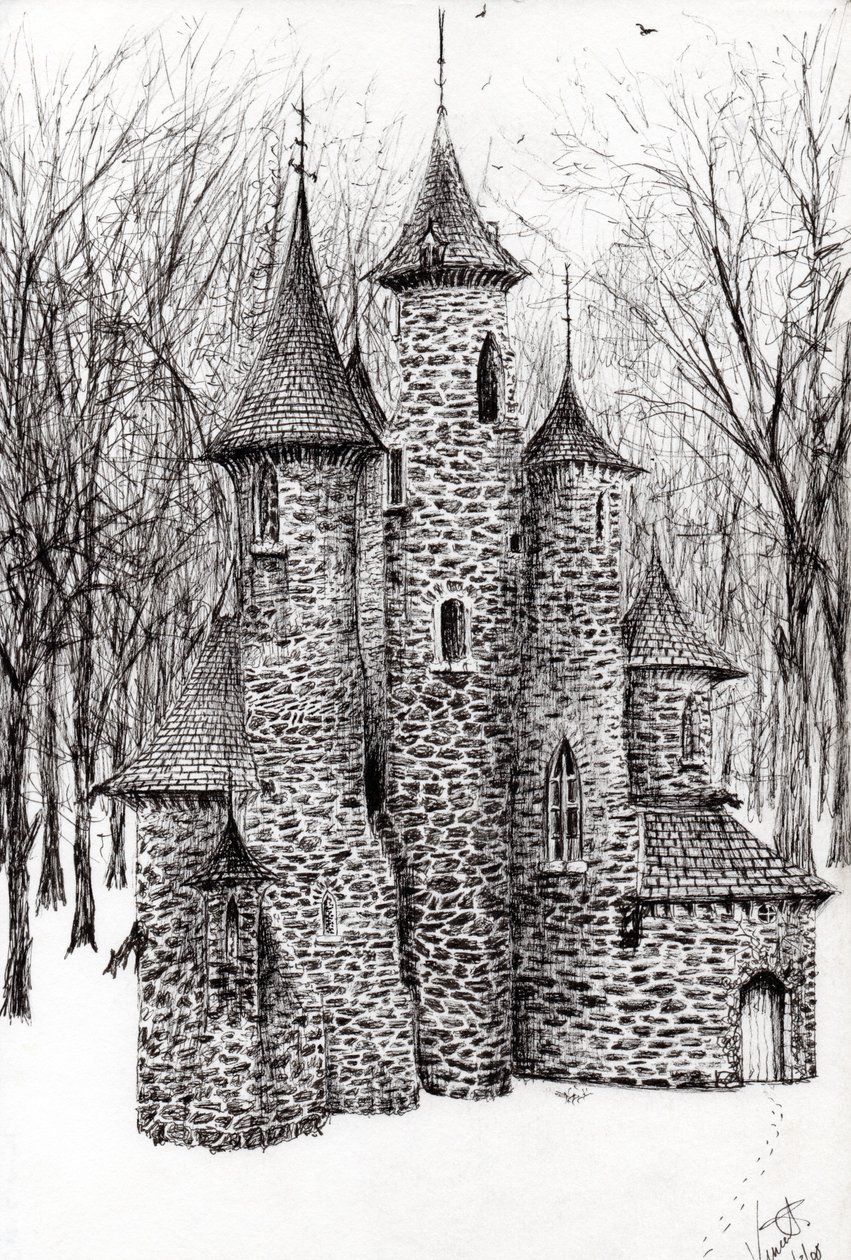 Gatehouse of the Castle in the forest of Findhorn، 2006، (ink on paper) بواسطة فنسنت الكسندر بوث