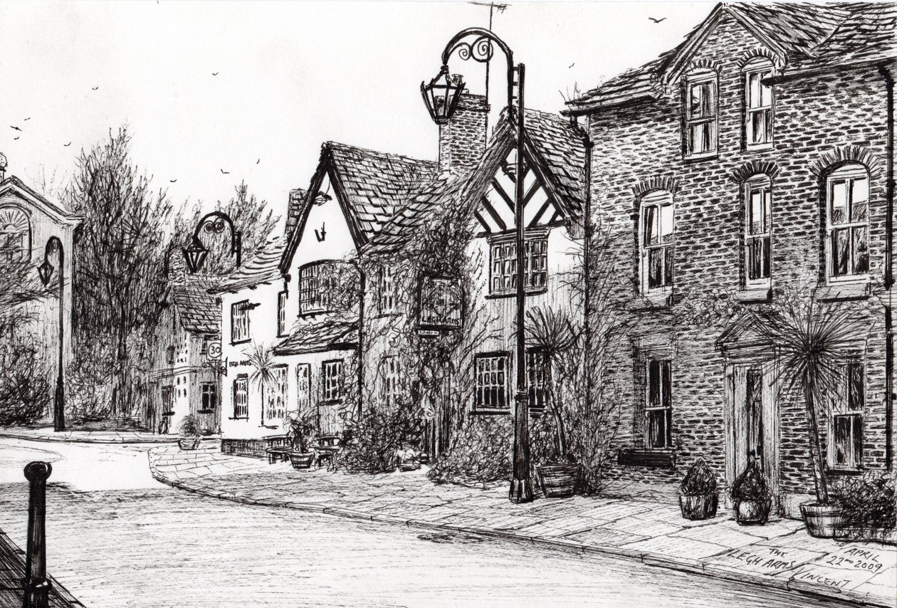 Leigh Arms Prestbury ، 2009 ، (حبر على ورق) بواسطة فنسنت الكسندر بوث