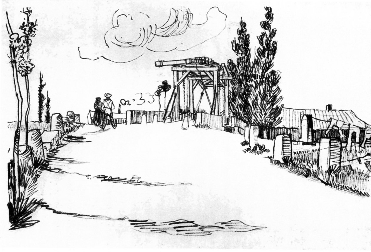 The Langlois Bridge at Arles (The Drawbridge) بواسطة فنسنت فان جوخ