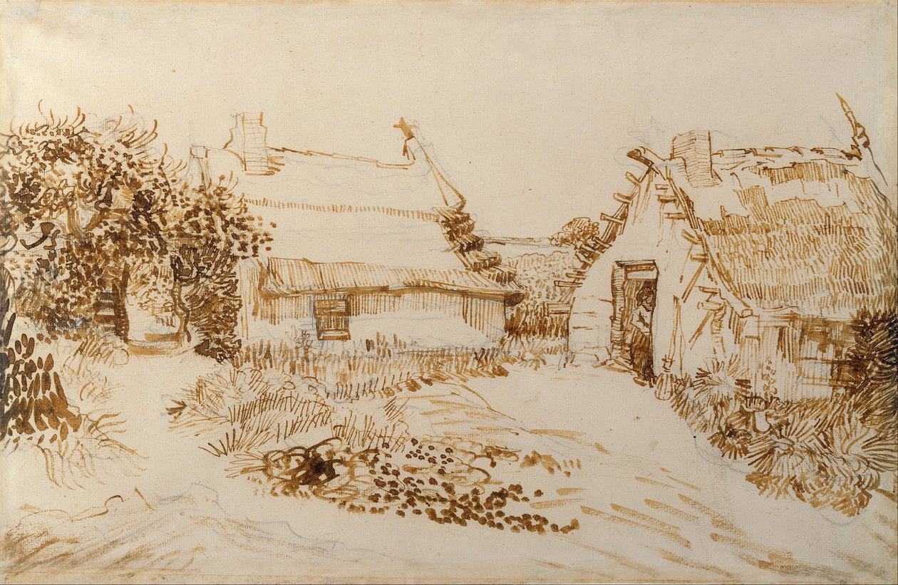 اثنين من الأكواخ في Saintes-Maries-de-la-Mer بواسطة فنسنت فان جوخ