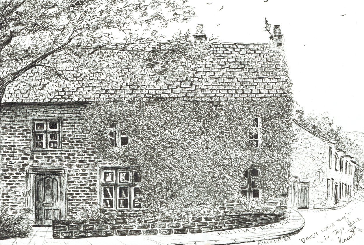 منزل في Ribchester ، 2012 ، (حبر على ورق) بواسطة فنسنت الكسندر بوث